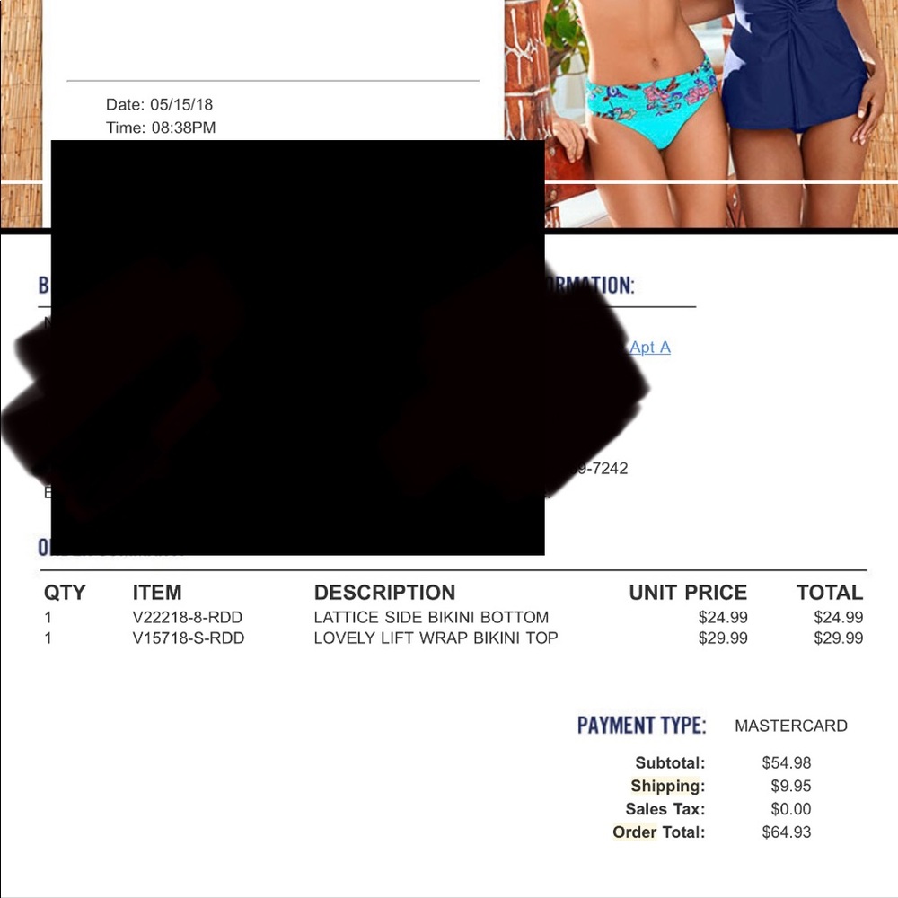 Venus Red bikini two piece  gently worn - Picture 2 of 4